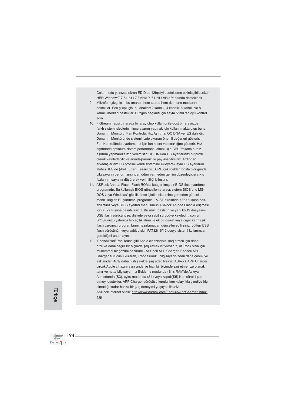 Türkçe | ASRock Fatal1ty Z68 Professional Gen3 User Manual | Page 194 / 317