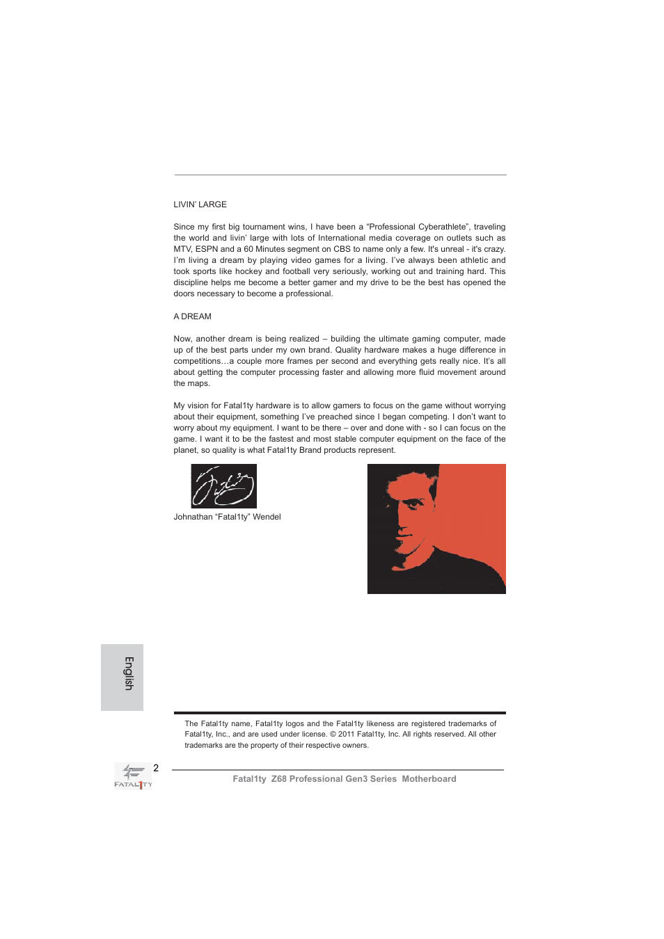 English | ASRock Fatal1ty Z68 Professional Gen3 User Manual | Page 2 / 317