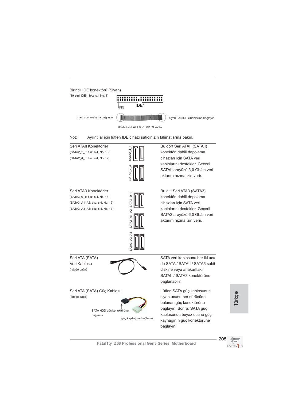 Türkçe | ASRock Fatal1ty Z68 Professional Gen3 User Manual | Page 205 / 317