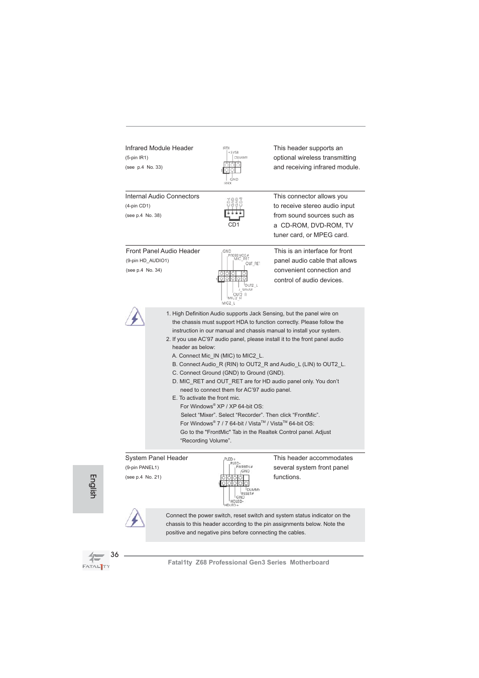 English | ASRock Fatal1ty Z68 Professional Gen3 User Manual | Page 36 / 317