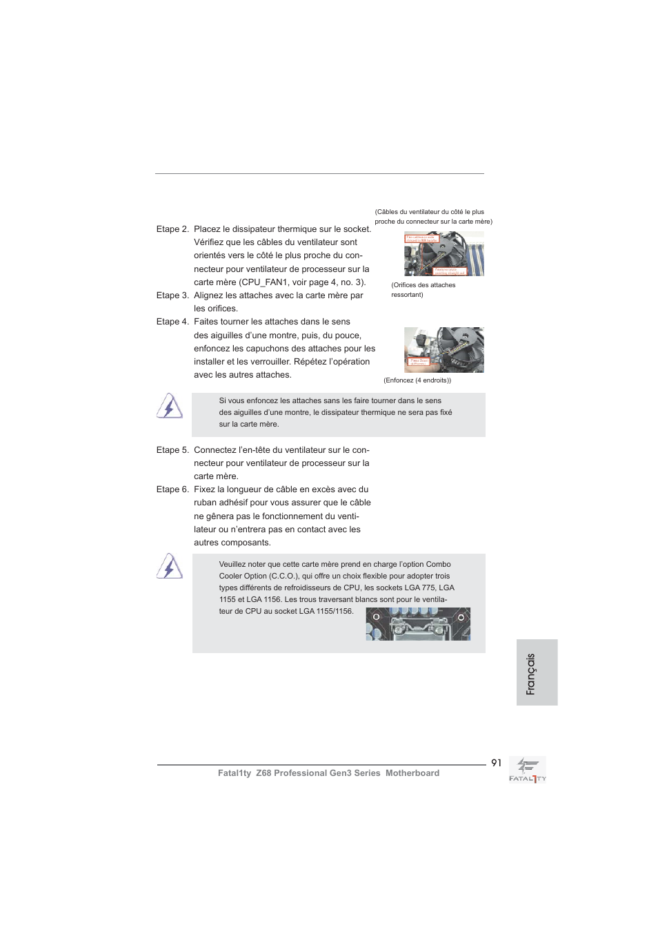 Français | ASRock Fatal1ty Z68 Professional Gen3 User Manual | Page 91 / 317