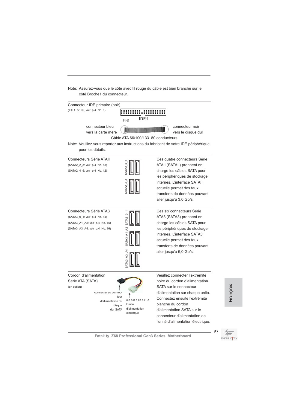 Français | ASRock Fatal1ty Z68 Professional Gen3 User Manual | Page 97 / 317