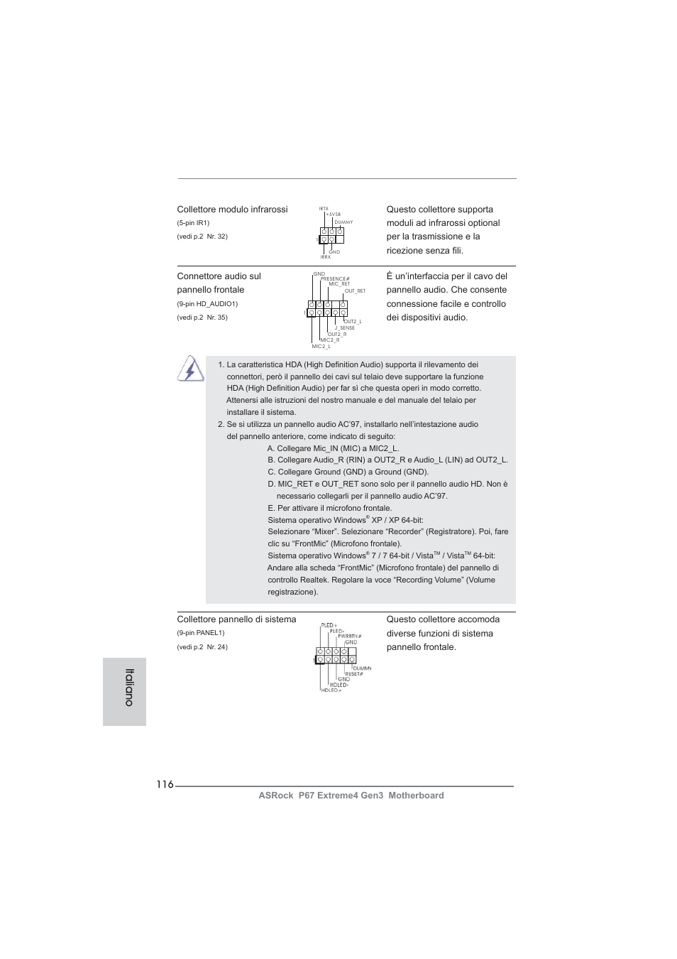 Italiano | ASRock P67 Extreme4 Gen3 User Manual | Page 116 / 304