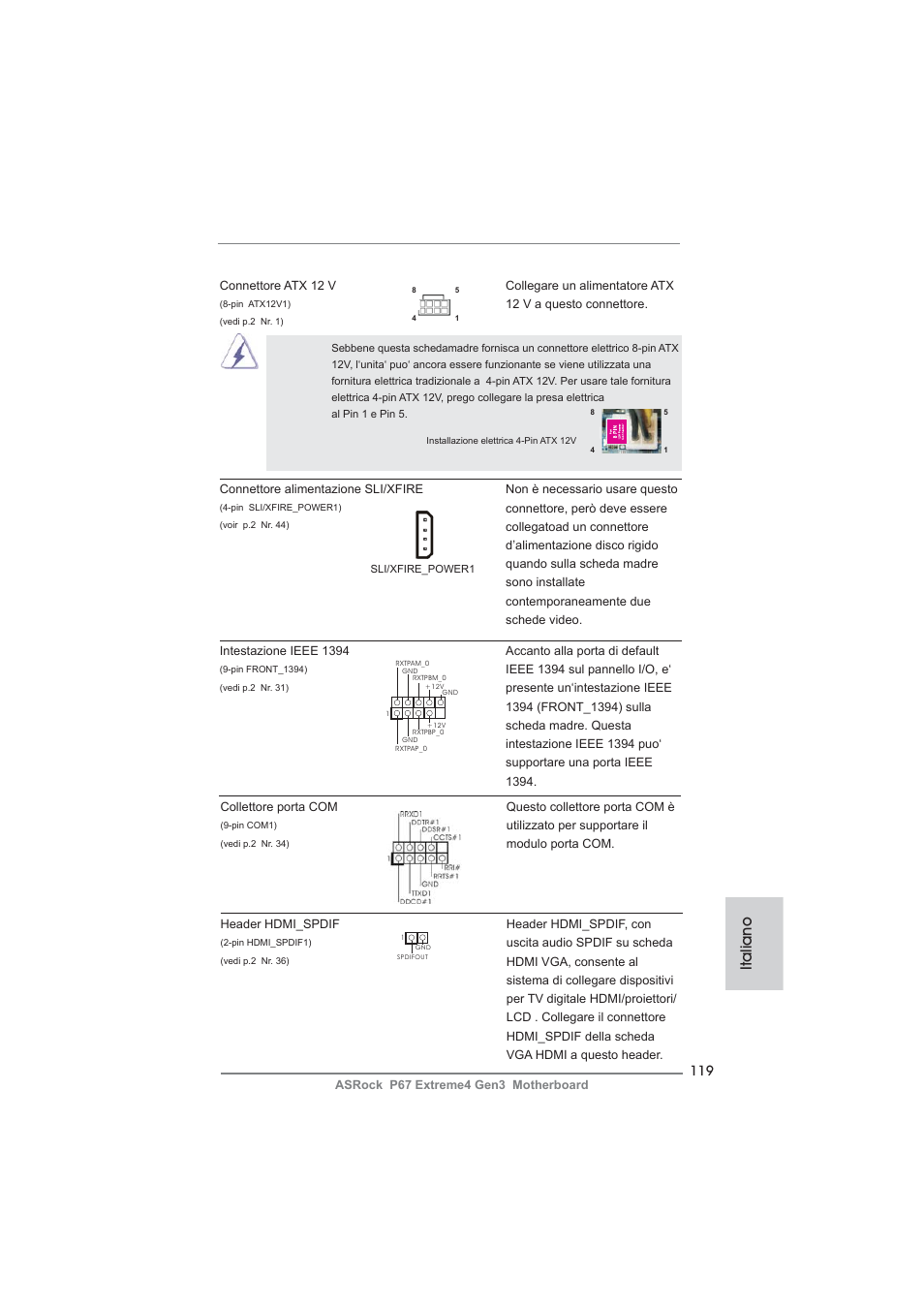 Italiano | ASRock P67 Extreme4 Gen3 User Manual | Page 119 / 304