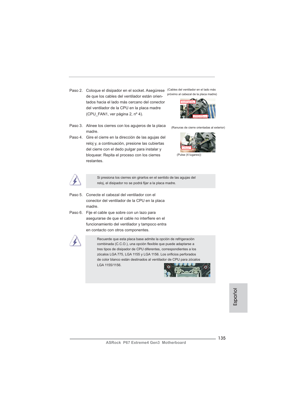 Español | ASRock P67 Extreme4 Gen3 User Manual | Page 135 / 304