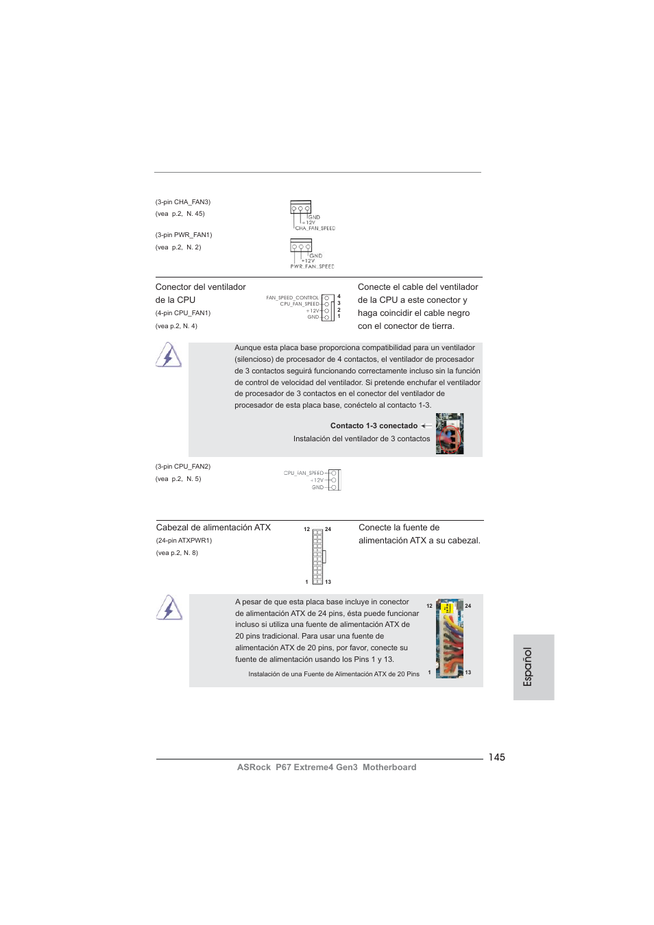 Español | ASRock P67 Extreme4 Gen3 User Manual | Page 145 / 304