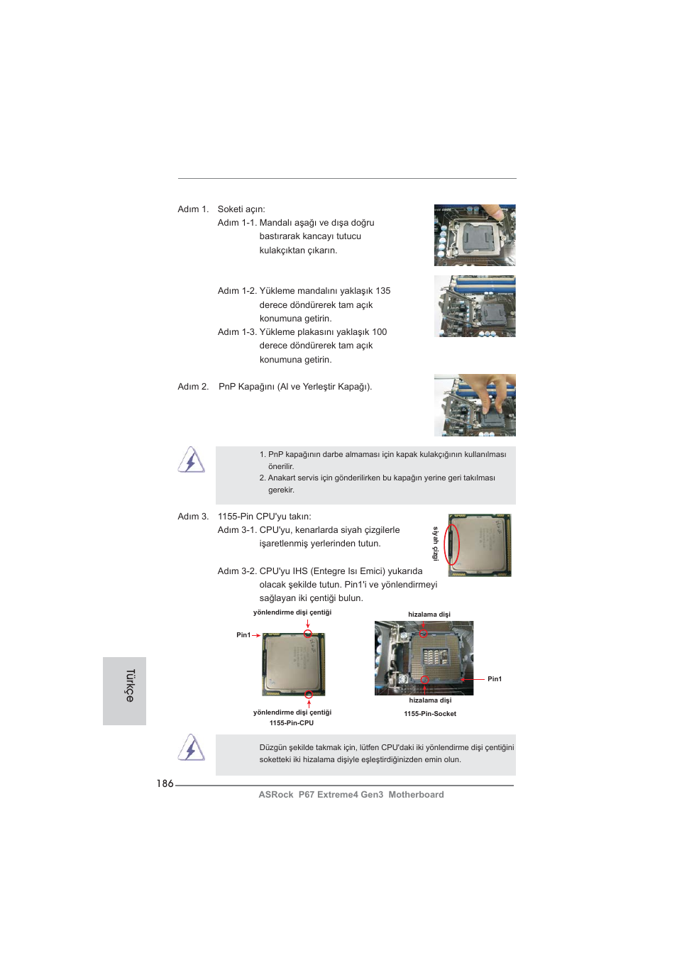 Türkçe | ASRock P67 Extreme4 Gen3 User Manual | Page 186 / 304