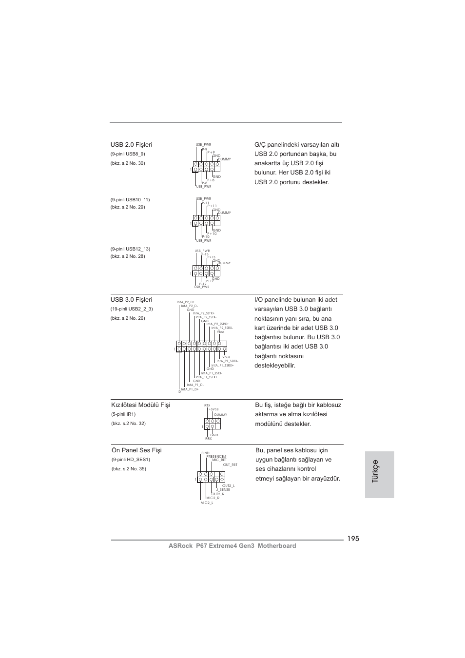 Türkçe | ASRock P67 Extreme4 Gen3 User Manual | Page 195 / 304