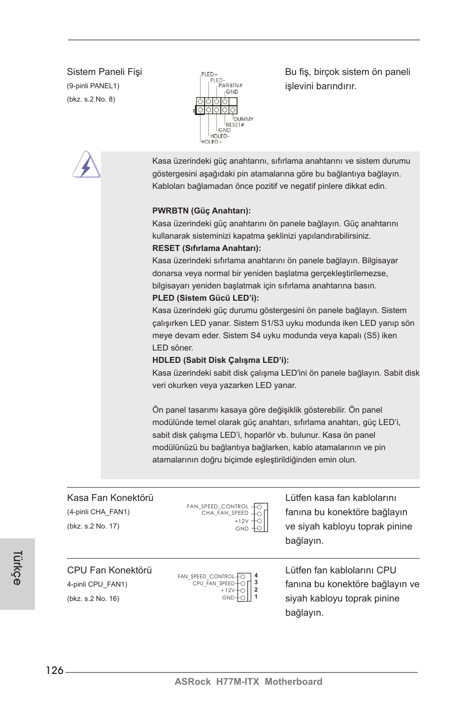 Türkçe | ASRock H77M-ITX User Manual | Page 126 / 190