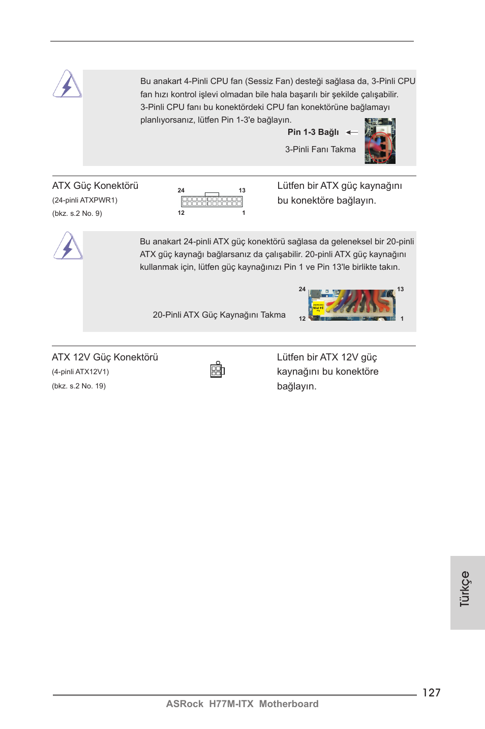 Türkçe | ASRock H77M-ITX User Manual | Page 127 / 190