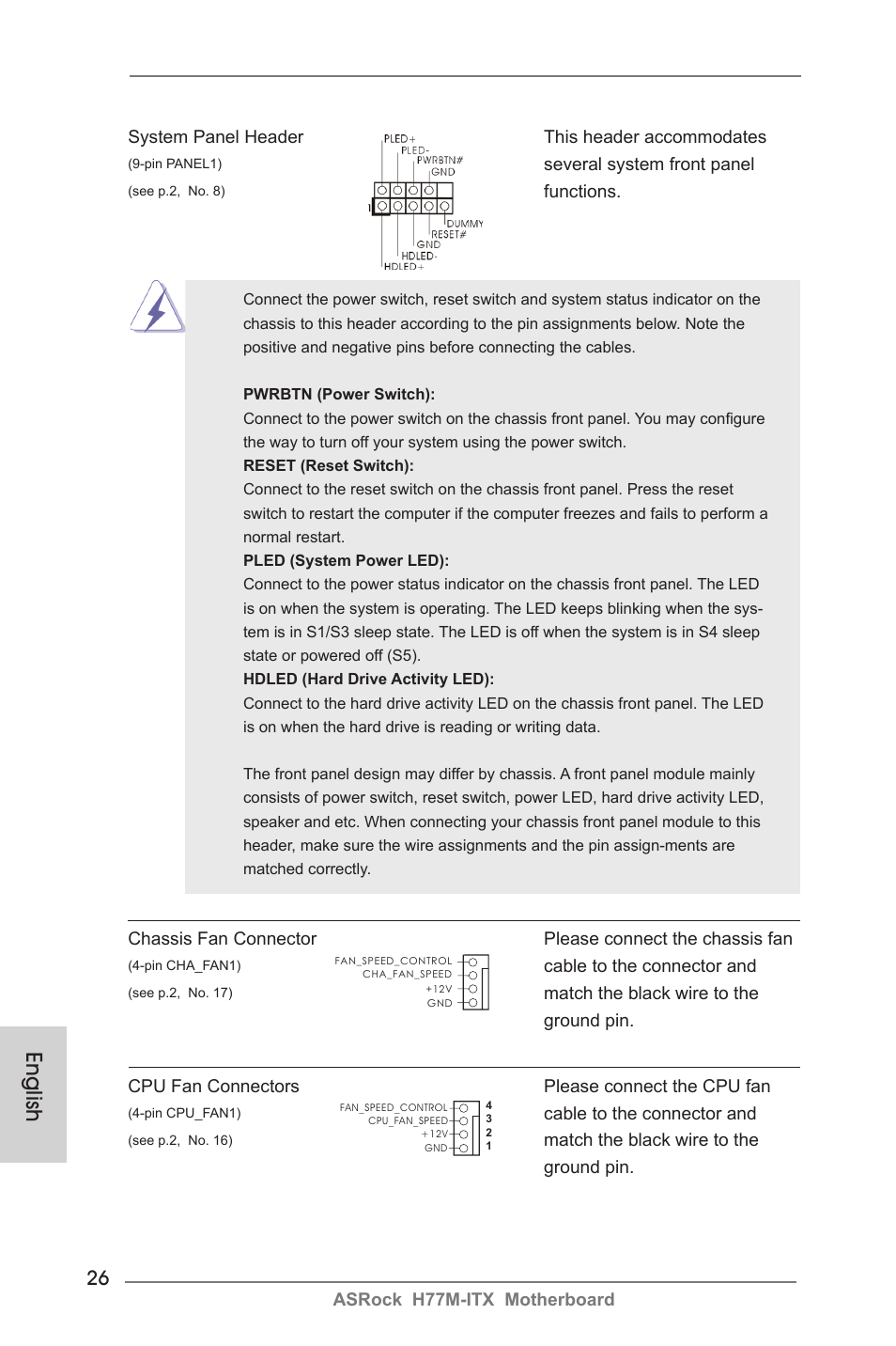 English | ASRock H77M-ITX User Manual | Page 26 / 190