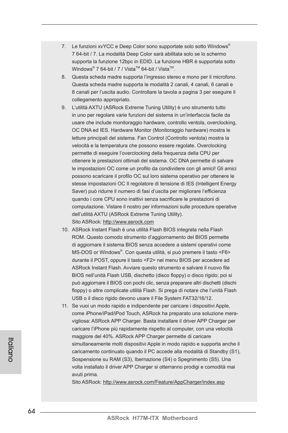 Italiano, Asrock h77m-itx motherboard | ASRock H77M-ITX User Manual | Page 64 / 190