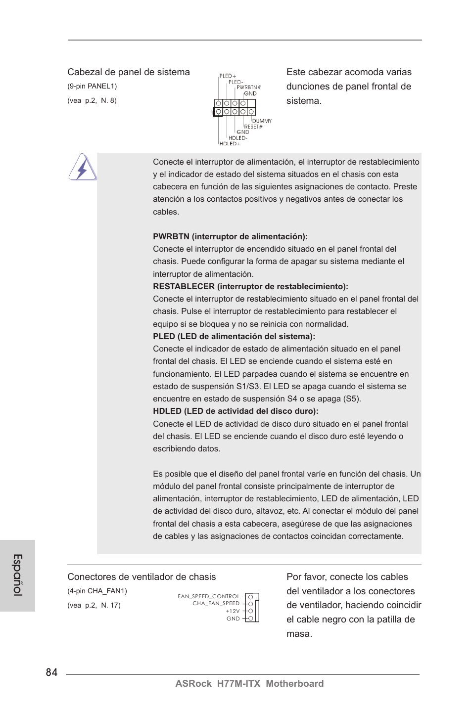 Español | ASRock H77M-ITX User Manual | Page 84 / 190