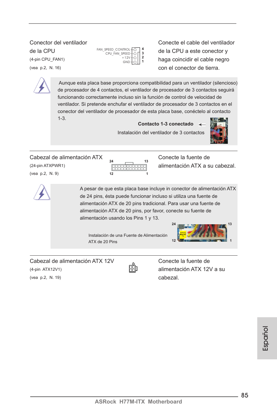 Español | ASRock H77M-ITX User Manual | Page 85 / 190