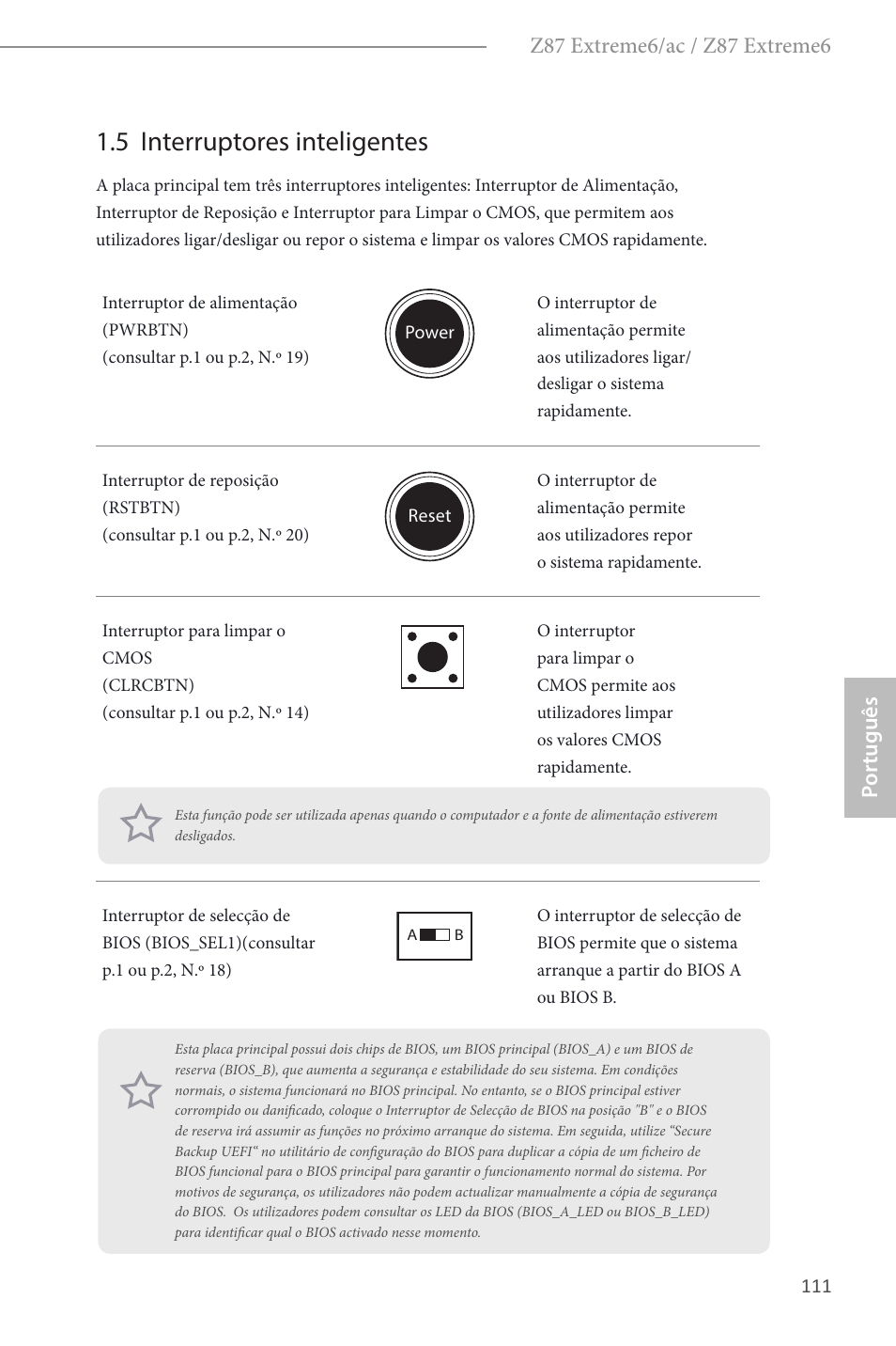 5 interruptores inteligentes | ASRock Z87 Extreme6 User Manual | Page 113 / 196