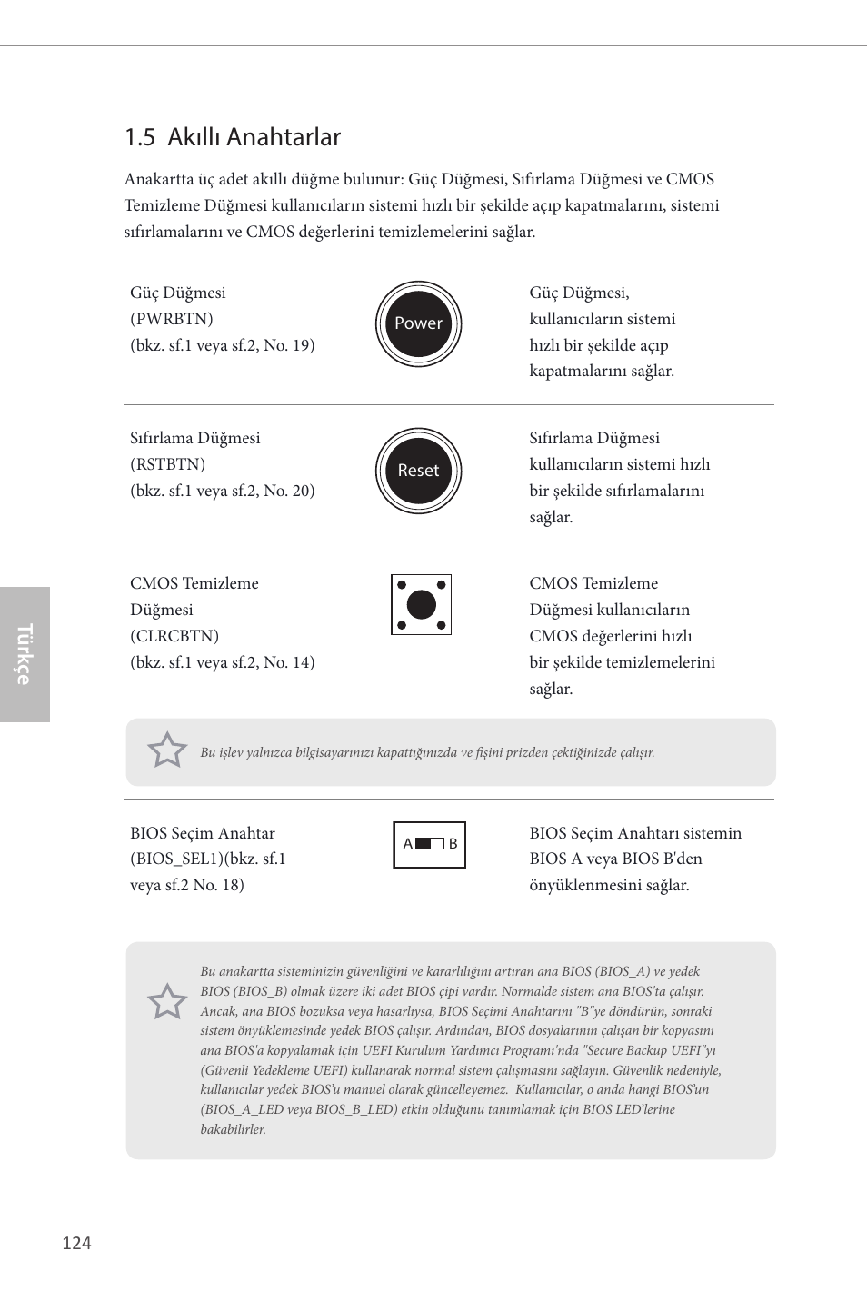 5 akıllı anahtarlar, Türk çe | ASRock Z87 Extreme6 User Manual | Page 126 / 196