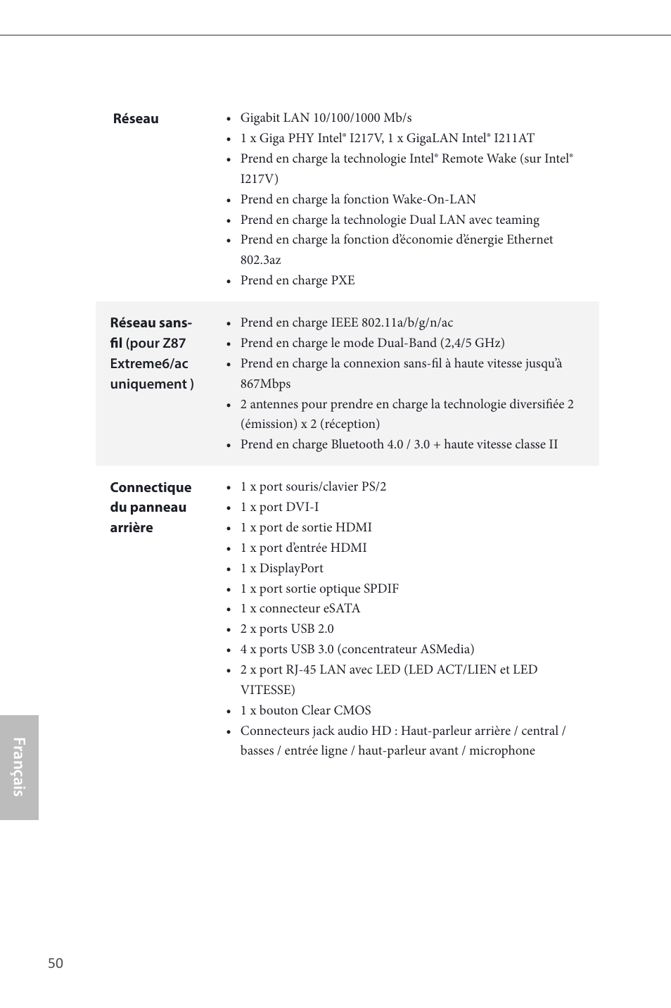 Fr ançais français | ASRock Z87 Extreme6 User Manual | Page 52 / 196