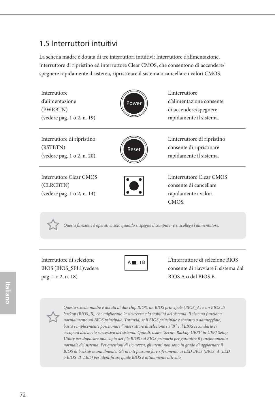 5 interruttori intuitivi, Italiano | ASRock Z87 Extreme6 User Manual | Page 74 / 196