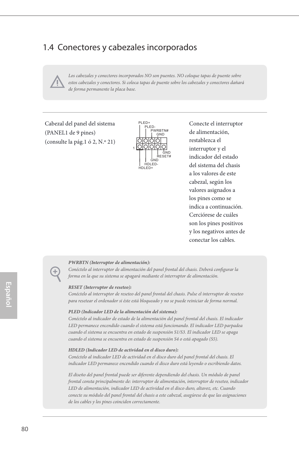 4 conectores y cabezales incorporados, Español | ASRock Z87 Extreme6 User Manual | Page 82 / 196