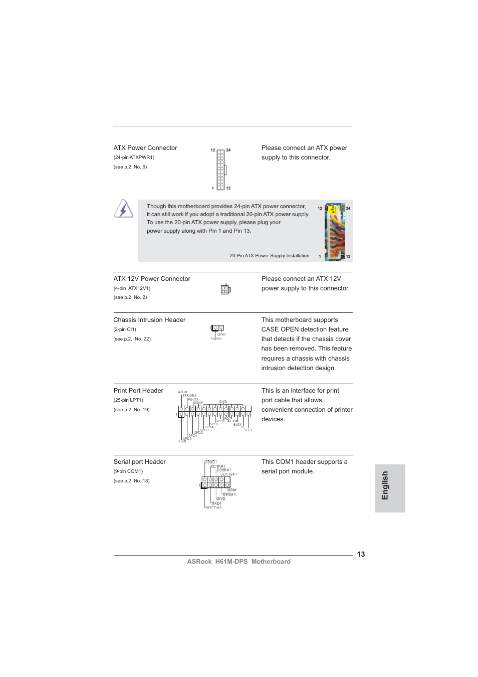 English | ASRock H61M-DPS User Manual | Page 13 / 51
