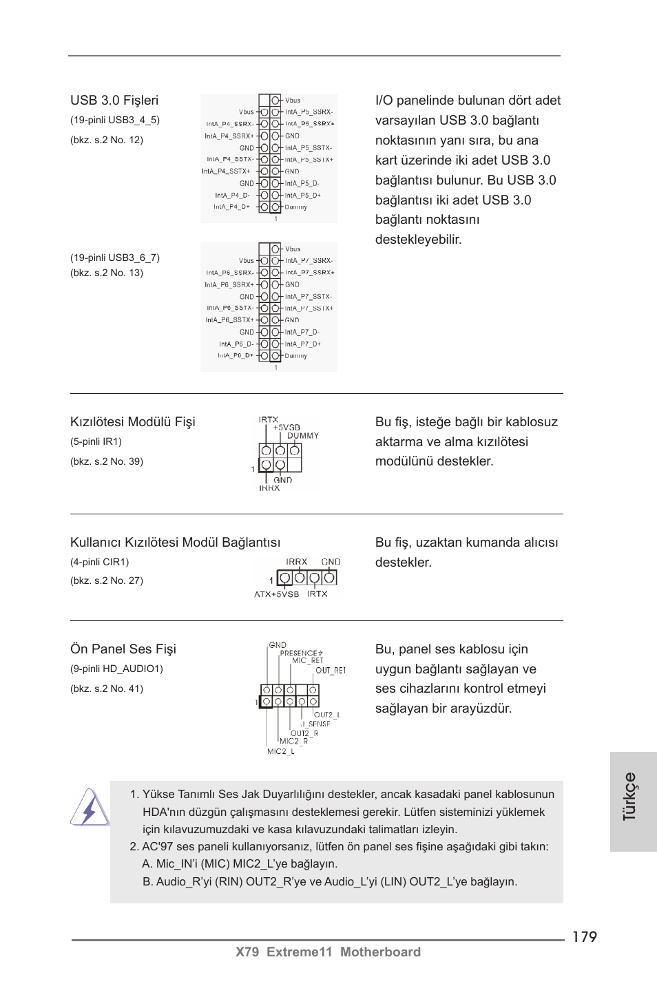 Türkçe | ASRock X79 Extreme11 User Manual | Page 179 / 270