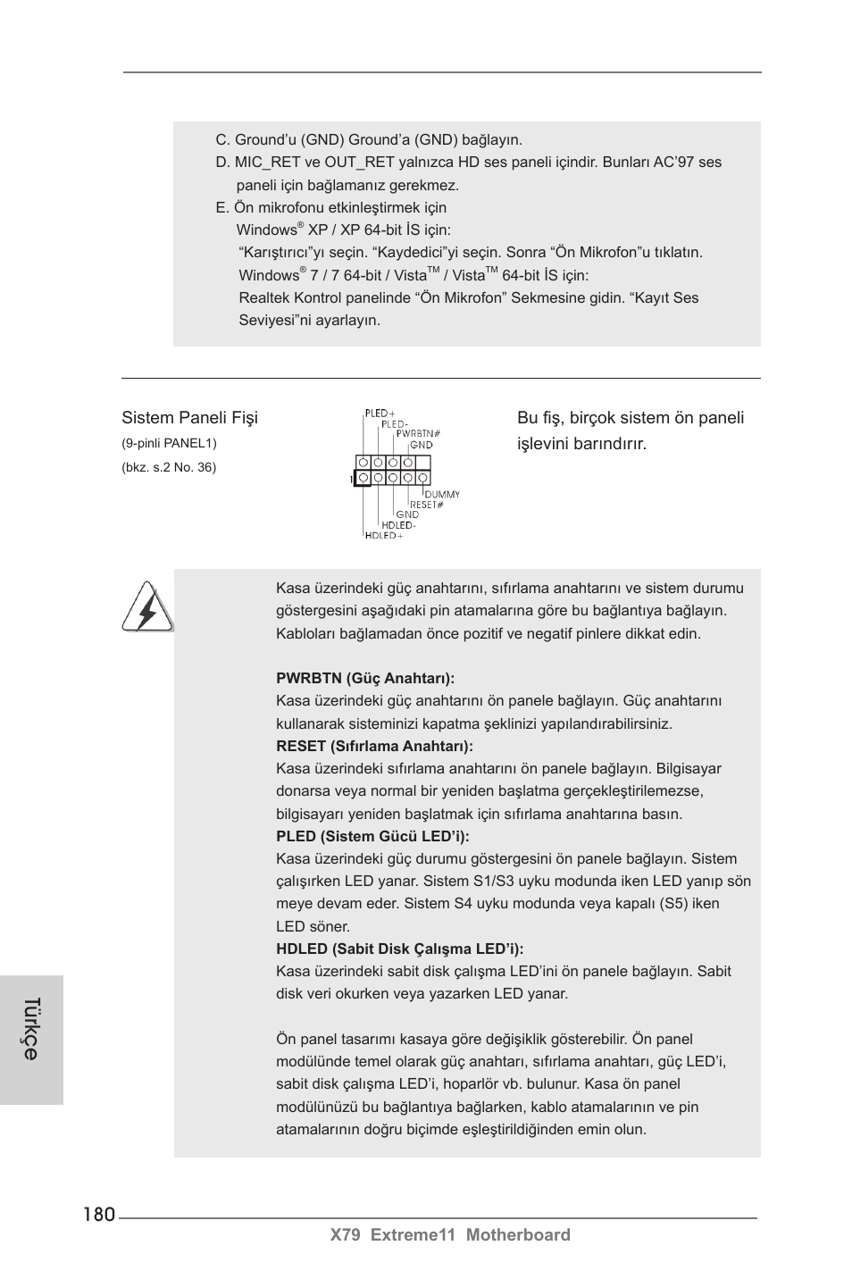 Türkçe | ASRock X79 Extreme11 User Manual | Page 180 / 270