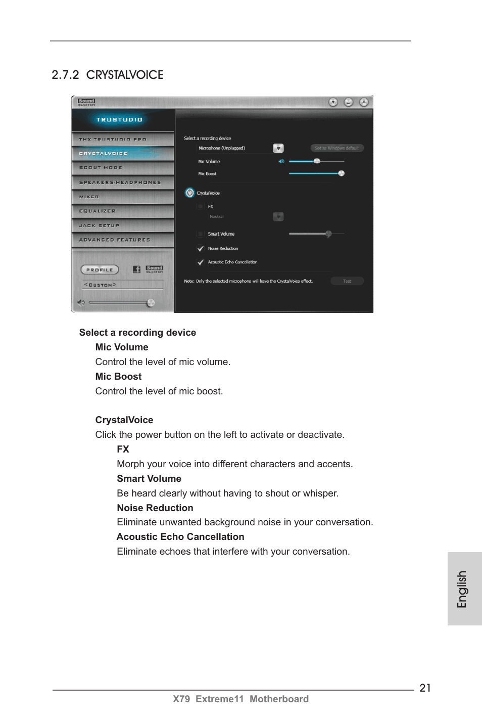 2 crystalvoice, English | ASRock X79 Extreme11 User Manual | Page 21 / 270
