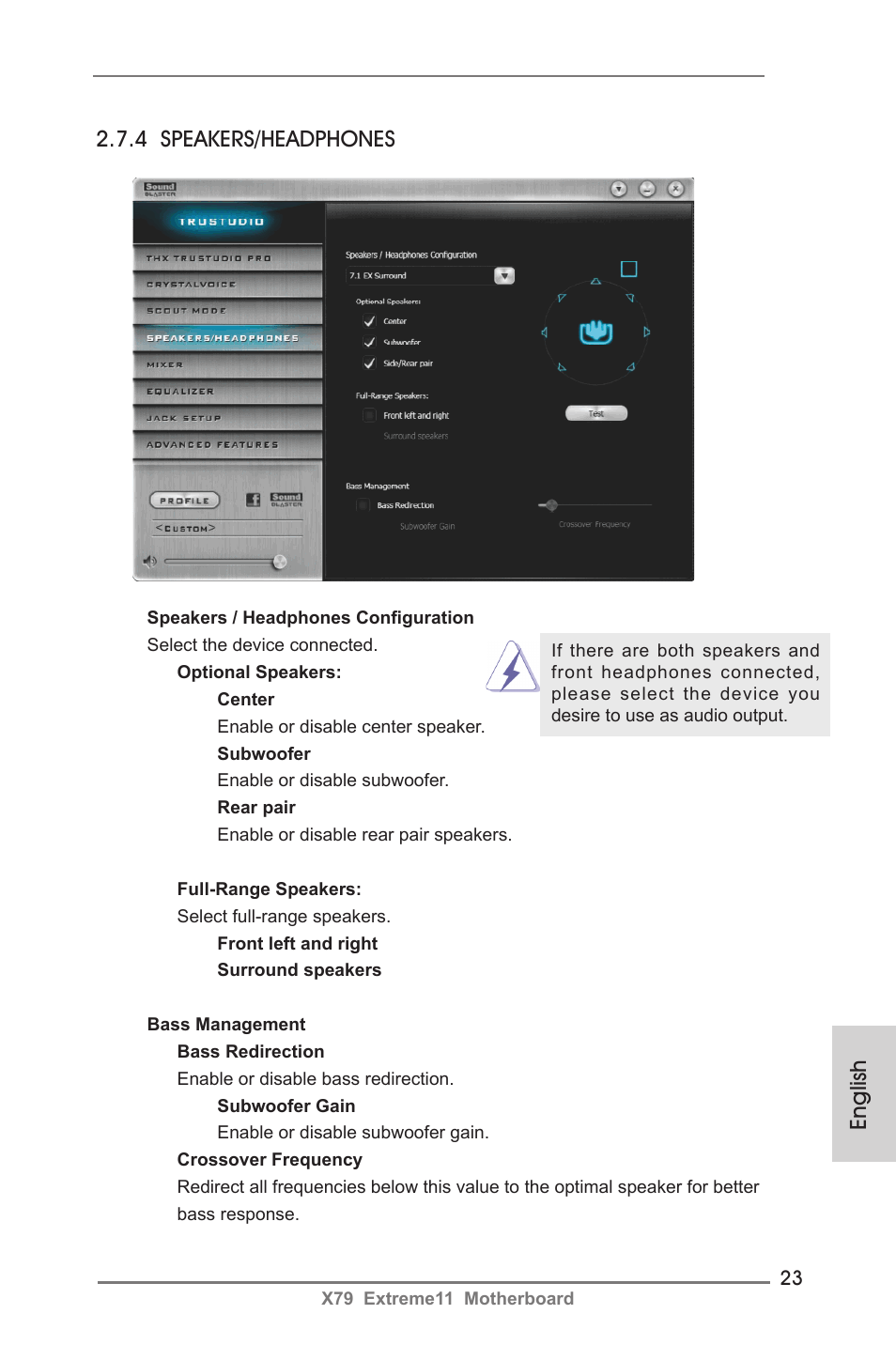 4 speakers/headphones, English | ASRock X79 Extreme11 User Manual | Page 23 / 270