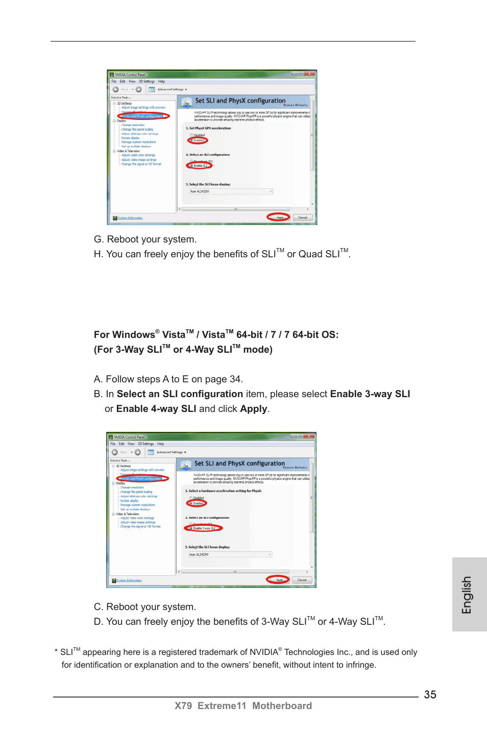 English | ASRock X79 Extreme11 User Manual | Page 35 / 270