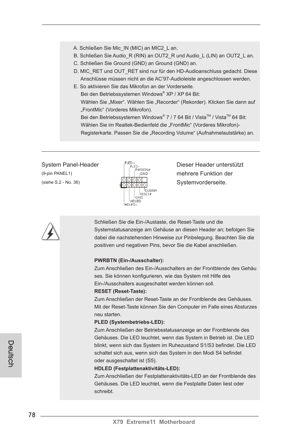 Deutsch | ASRock X79 Extreme11 User Manual | Page 78 / 270