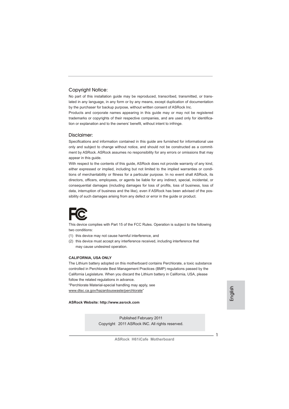 ASRock H61iCafe User Manual | 158 pages