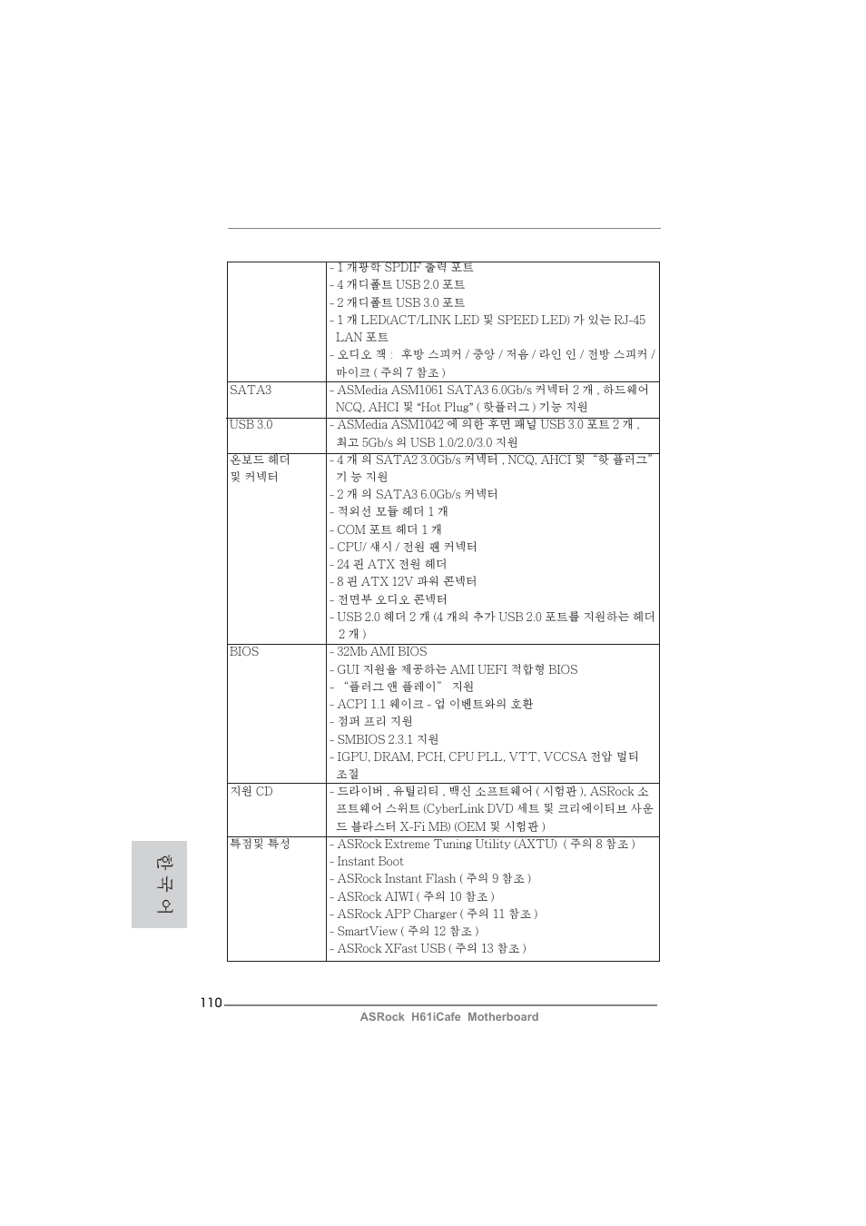 한 국 어 | ASRock H61iCafe User Manual | Page 110 / 158
