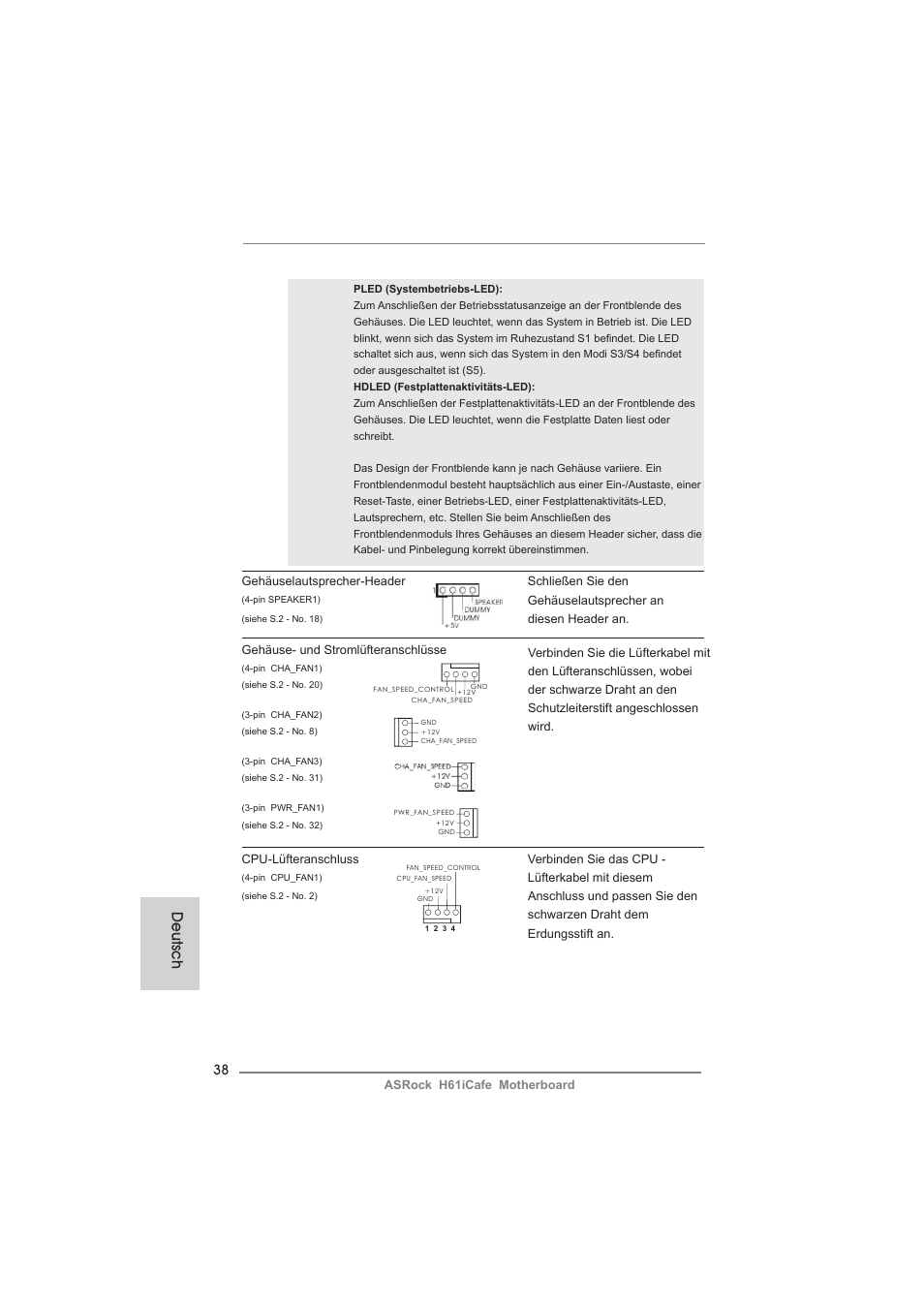 Deutsch | ASRock H61iCafe User Manual | Page 38 / 158