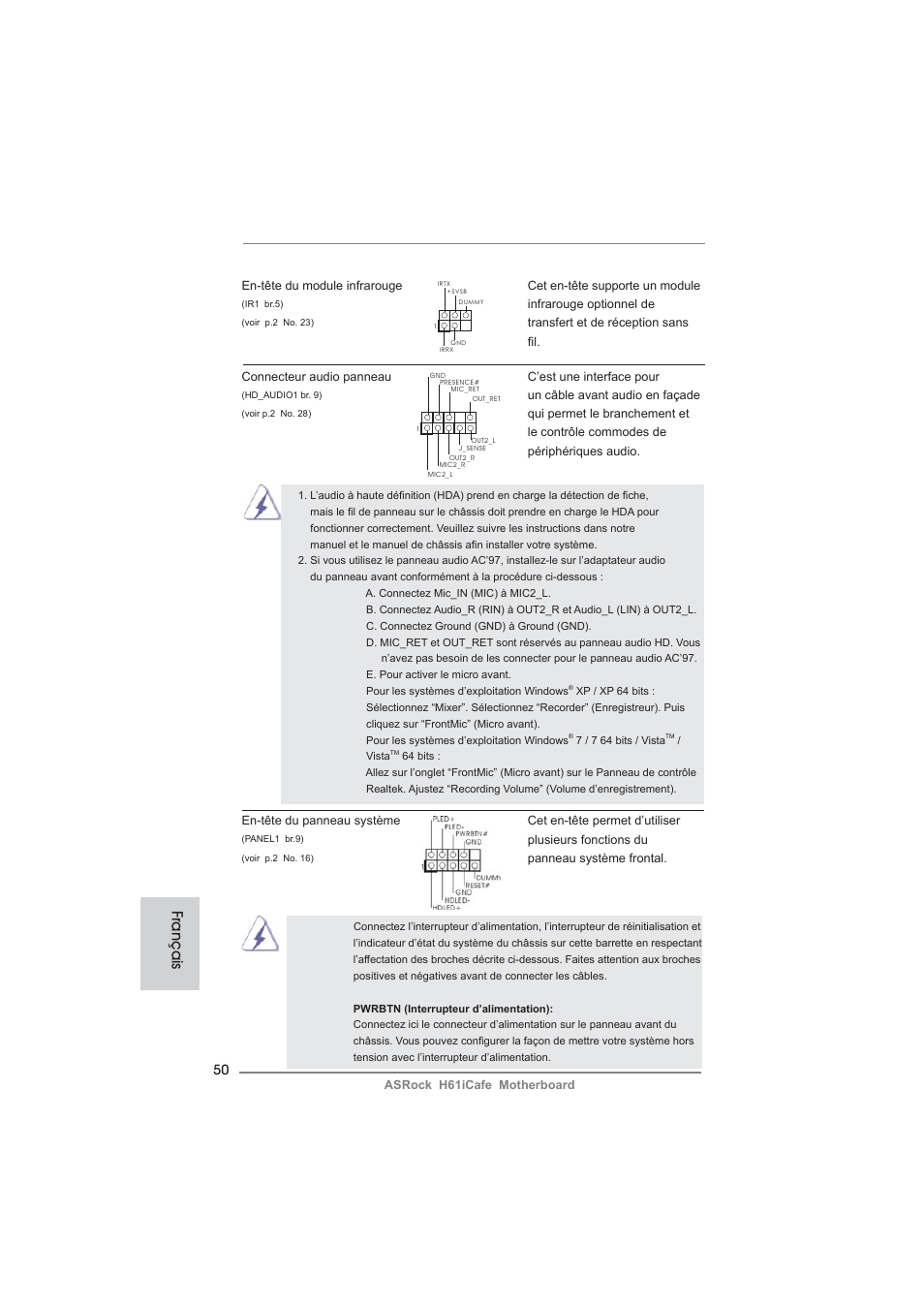 Français | ASRock H61iCafe User Manual | Page 50 / 158