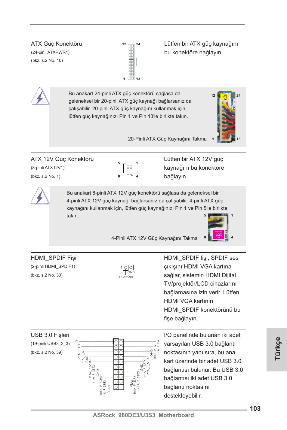 Türkçe | ASRock 980DE3__U3S3 User Manual | Page 103 / 151