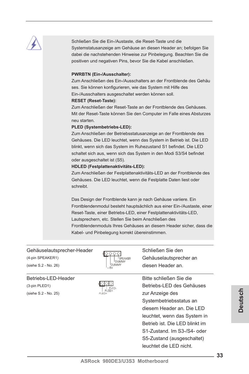 Deutsch | ASRock 980DE3__U3S3 User Manual | Page 33 / 151