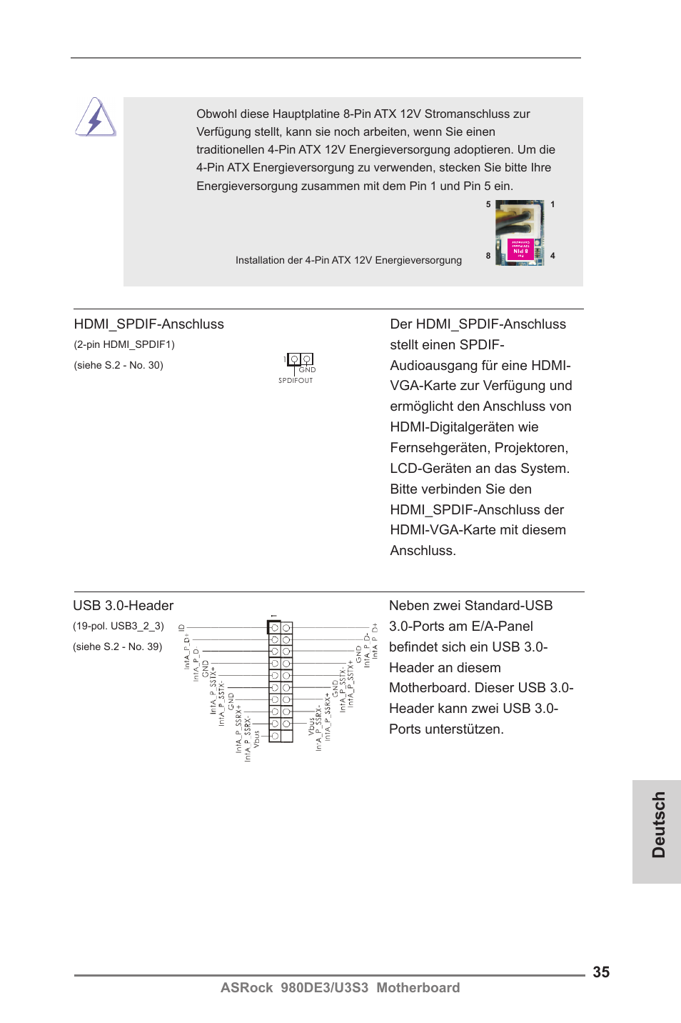 Deutsch | ASRock 980DE3__U3S3 User Manual | Page 35 / 151