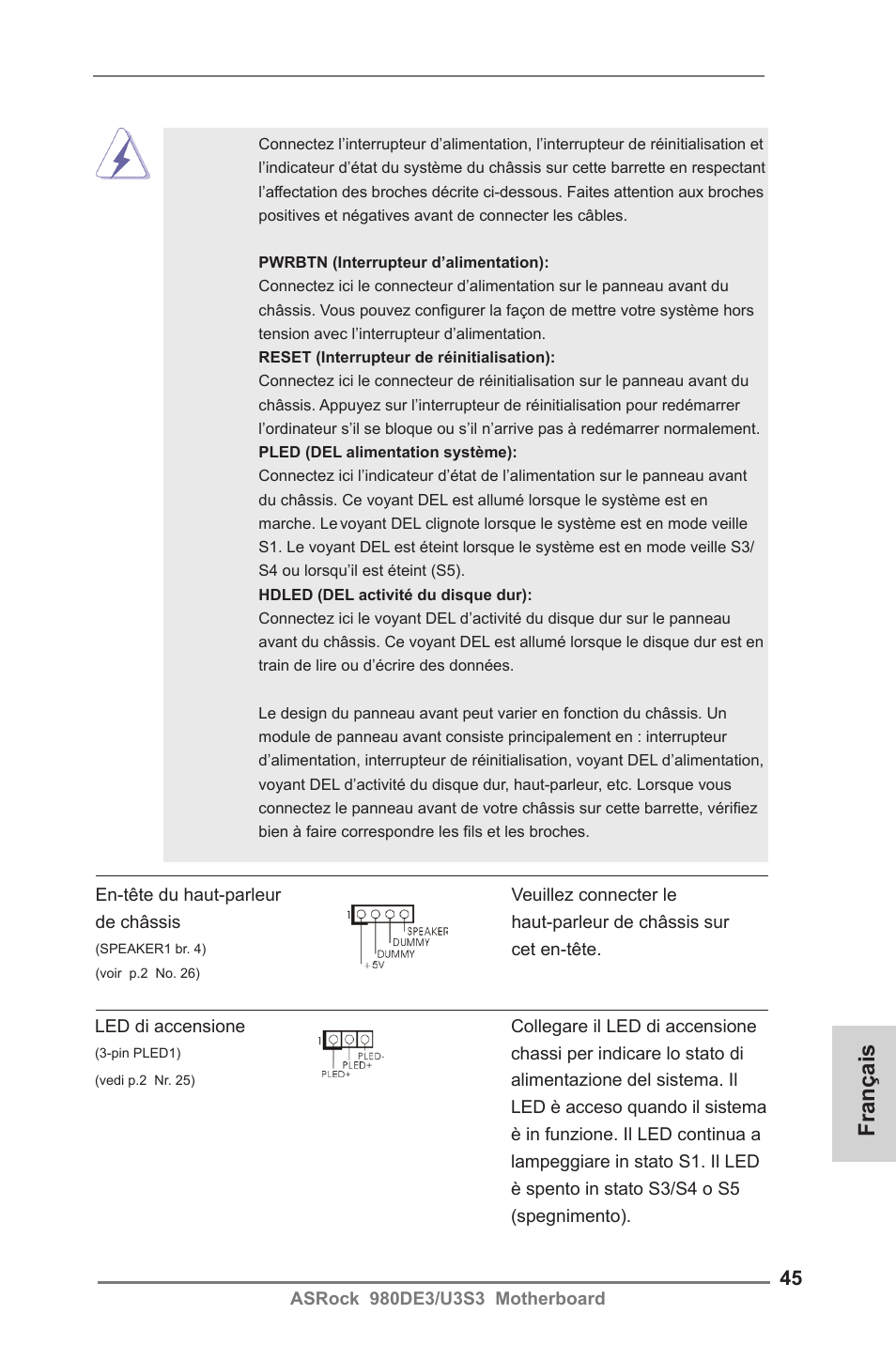 Français | ASRock 980DE3__U3S3 User Manual | Page 45 / 151