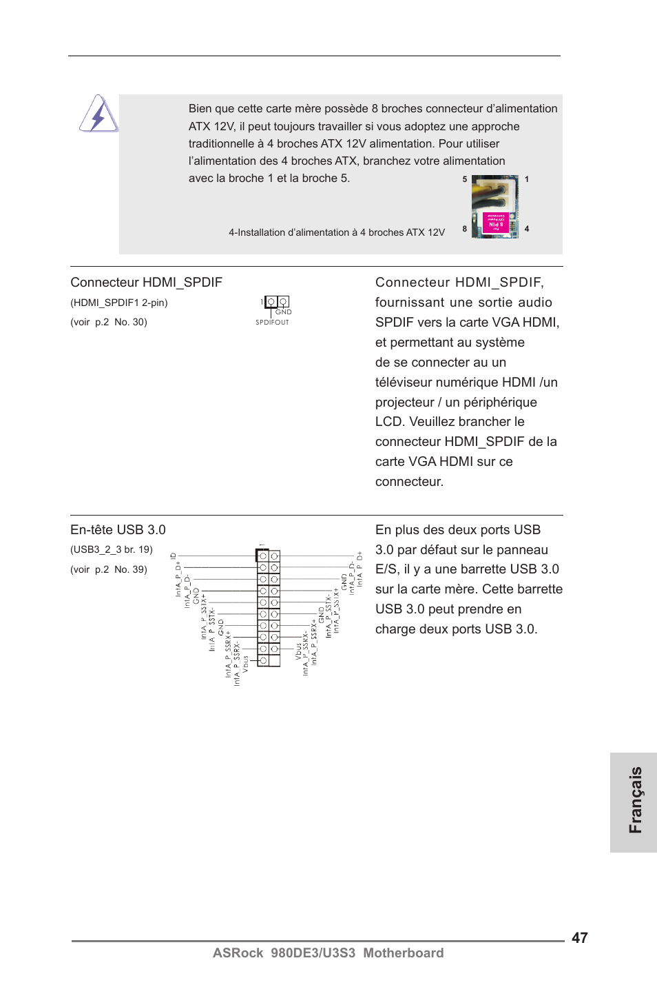 Français | ASRock 980DE3__U3S3 User Manual | Page 47 / 151
