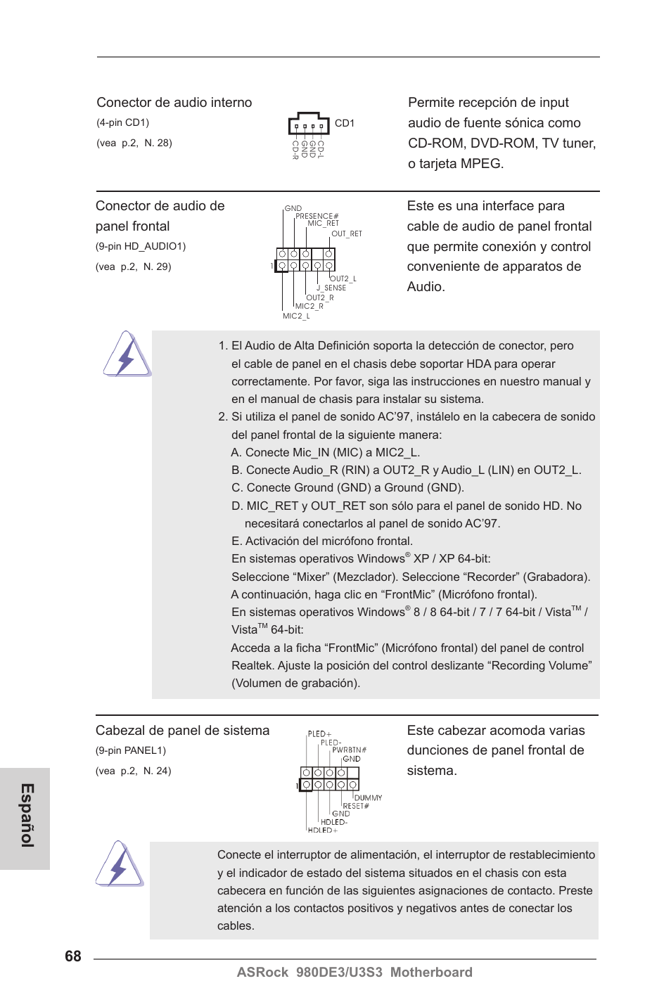 Español | ASRock 980DE3__U3S3 User Manual | Page 68 / 151