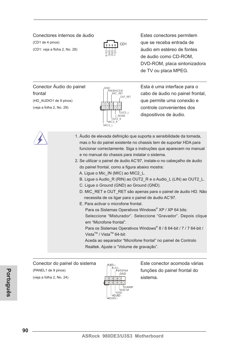 Português | ASRock 980DE3__U3S3 User Manual | Page 90 / 151