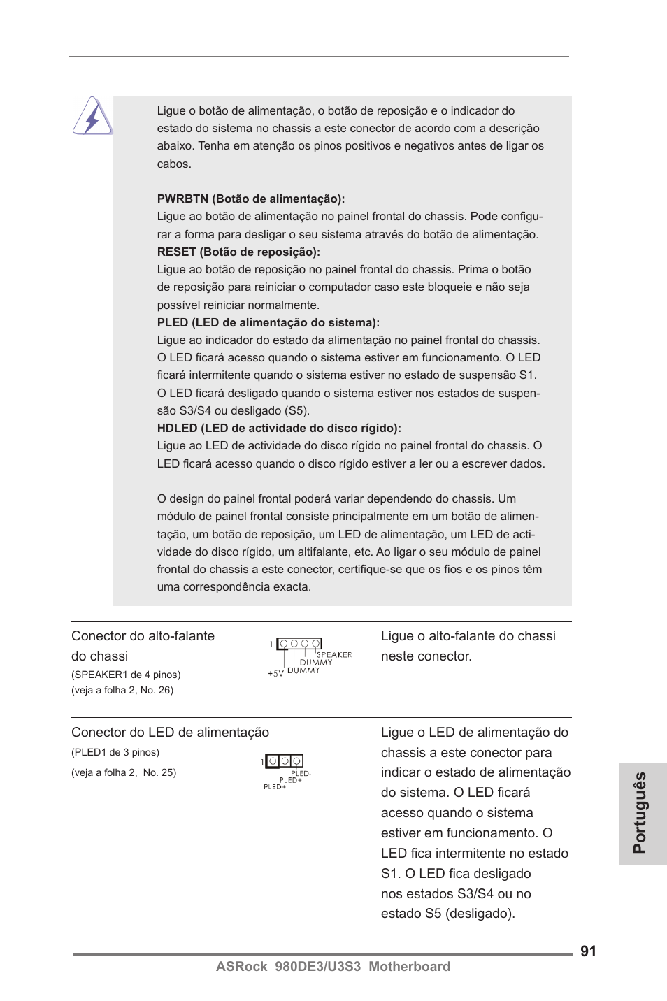 Português | ASRock 980DE3__U3S3 User Manual | Page 91 / 151