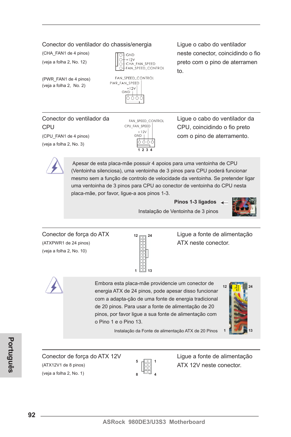 Português | ASRock 980DE3__U3S3 User Manual | Page 92 / 151