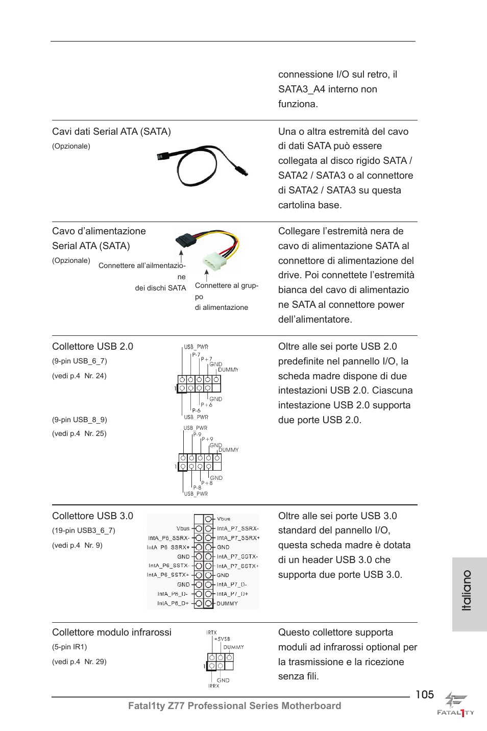 Italiano | ASRock Fatal1ty Z77 Professional User Manual | Page 105 / 243