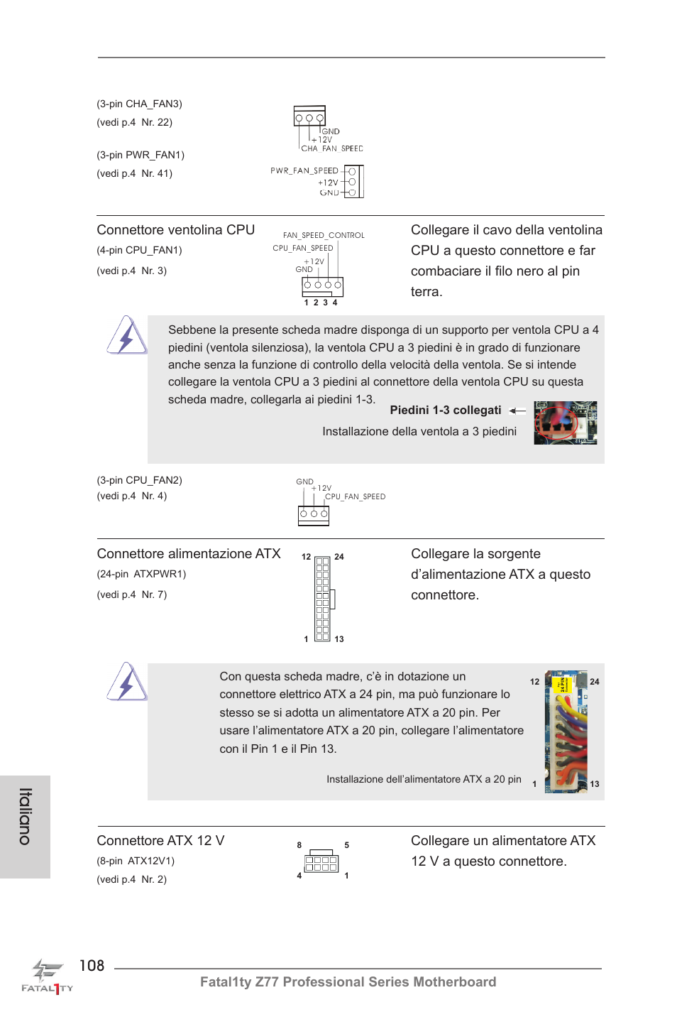 Italiano | ASRock Fatal1ty Z77 Professional User Manual | Page 108 / 243