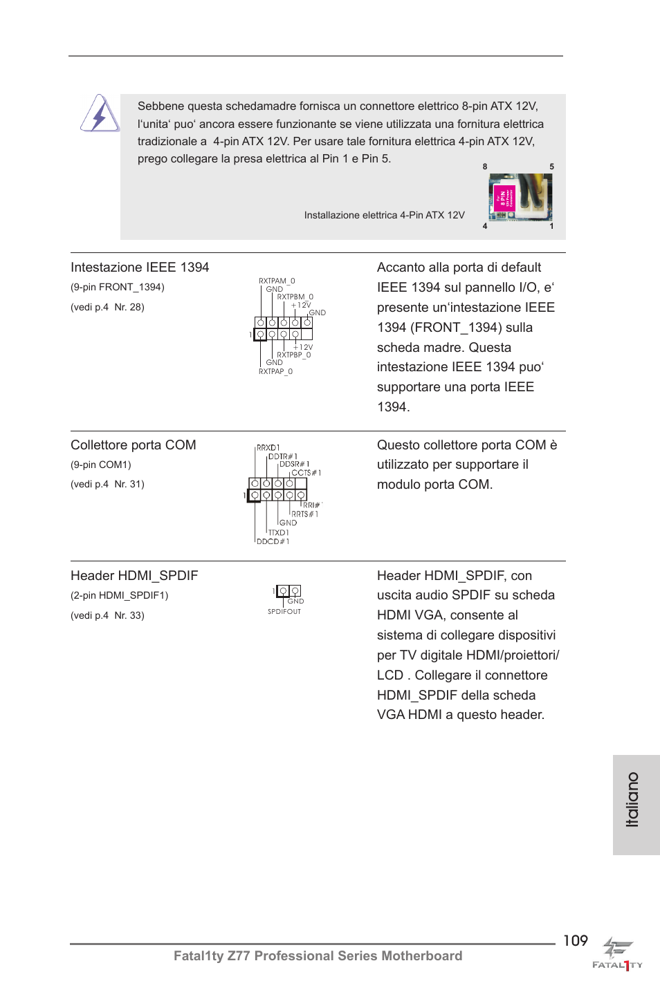 Italiano | ASRock Fatal1ty Z77 Professional User Manual | Page 109 / 243