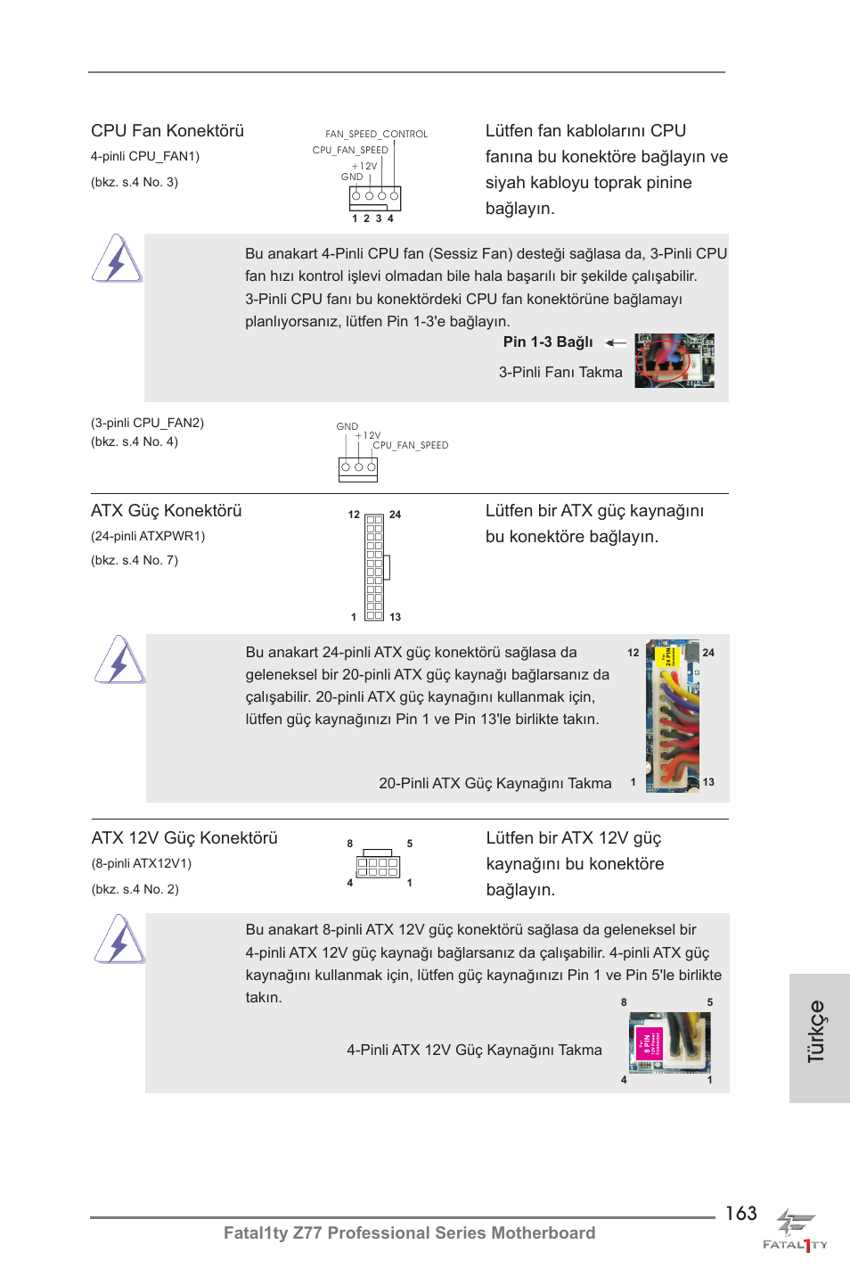 Türkçe | ASRock Fatal1ty Z77 Professional User Manual | Page 163 / 243