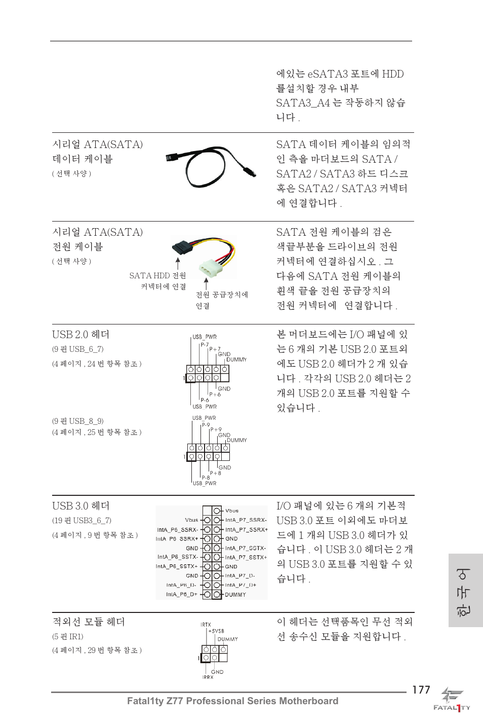 한 국 어 | ASRock Fatal1ty Z77 Professional User Manual | Page 177 / 243