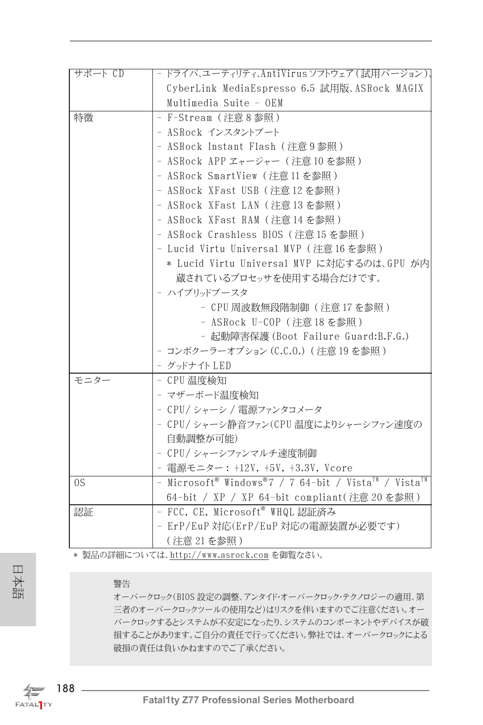 ASRock Fatal1ty Z77 Professional User Manual | Page 188 / 243