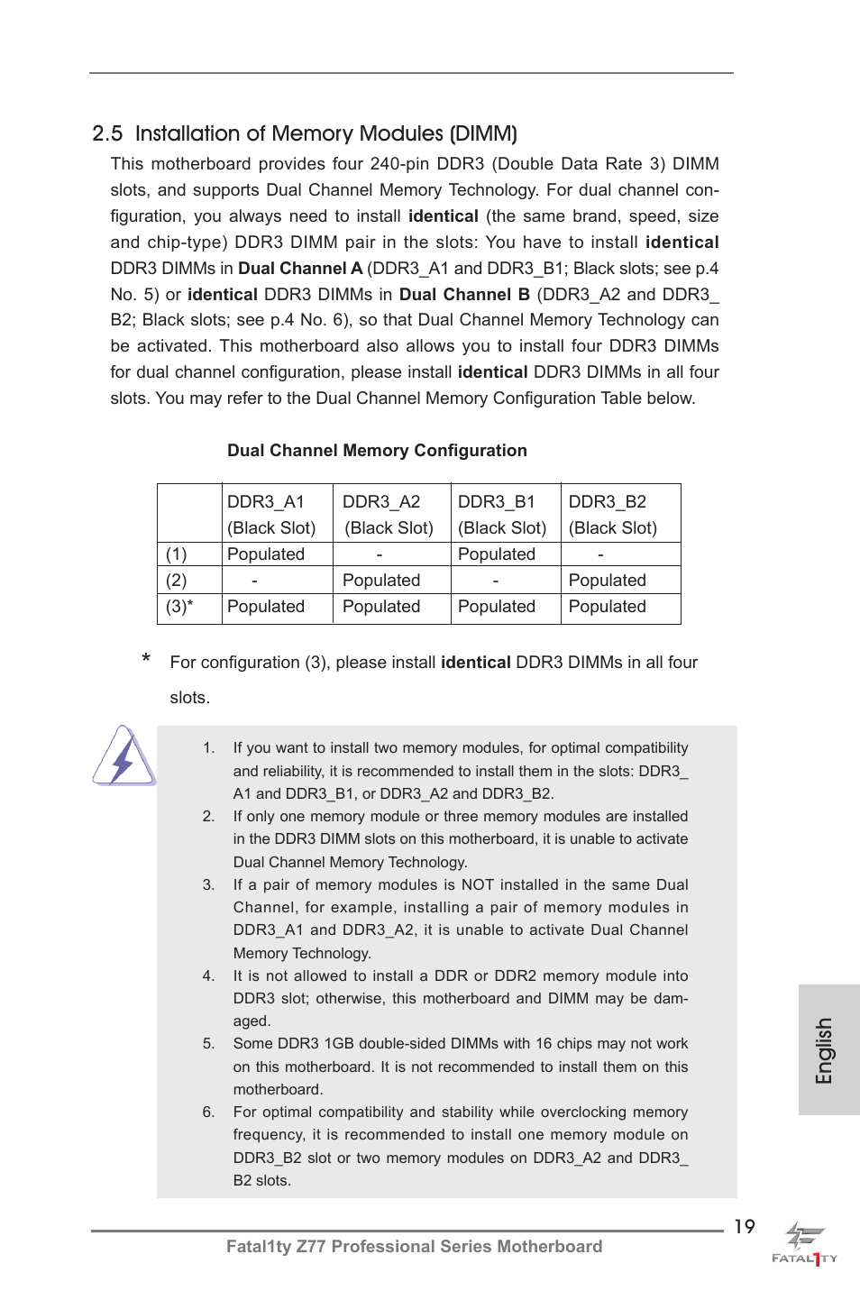 ASRock Fatal1ty Z77 Professional User Manual | Page 19 / 243